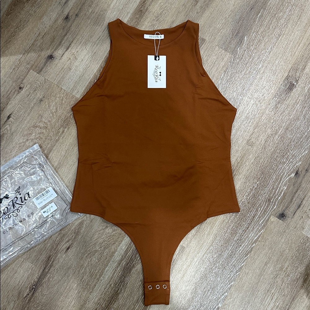 ReoRia Rust Sleeveless bodysuit - XL - rust brown